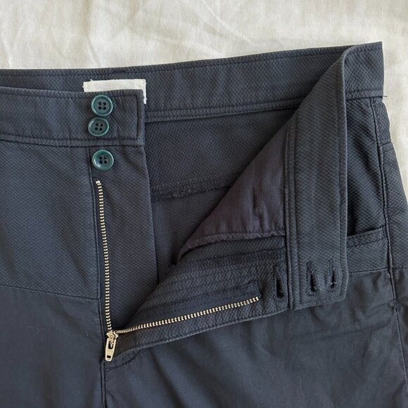 Navy Blue Partial Textured Lightweight Tapered Chino Pants by Undercover - Picture 5 of 8